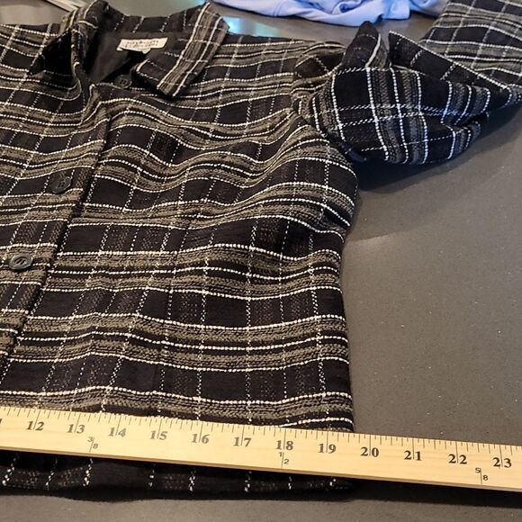 Style & Co Collection Black Checkered Jacket - Picture 6 of 7